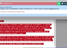 Error en Forward de email Outlook