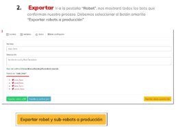 BOTON AMARILLO DE EXPORTAR ROBOT A PRODUCCION NO APARECE
